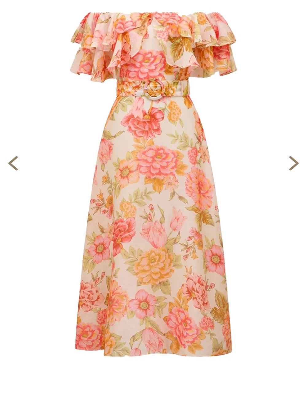 forever new Ruffle Off-Shoulder Dress in Peach - Picture 6 of 6